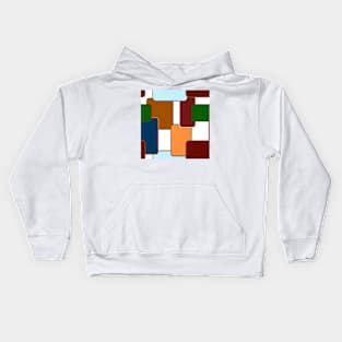 Retro Squares on white Kids Hoodie